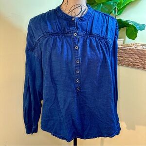 Pilcro Blue Denim Top